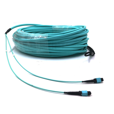 FTTH OM3 MPO To MPO Fiber Optical Patch Cord With Pulling Eye