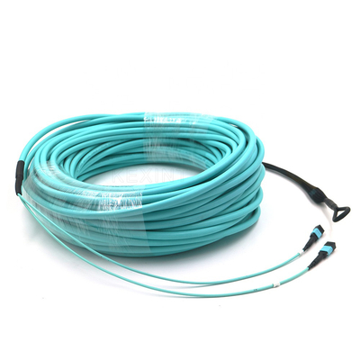 FTTH OM3 MPO To MPO Fiber Optical Patch Cord With Pulling Eye